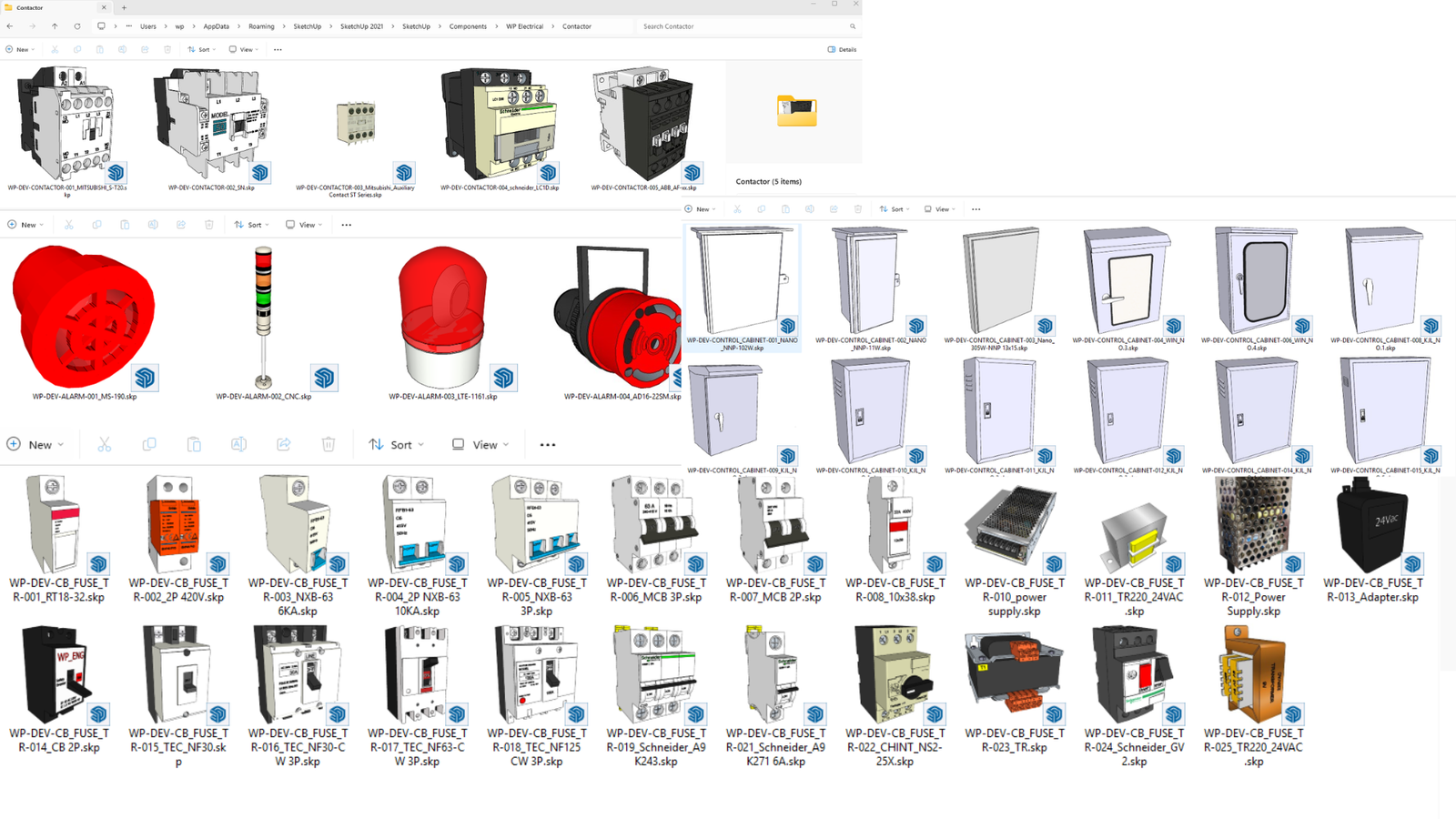 WP Control Panel Suite – ชุดปลั๊กอิน SketchUp ออกแบบตู้คอนโทรล BOQ + เดินสายไฟ 3D - Image 6